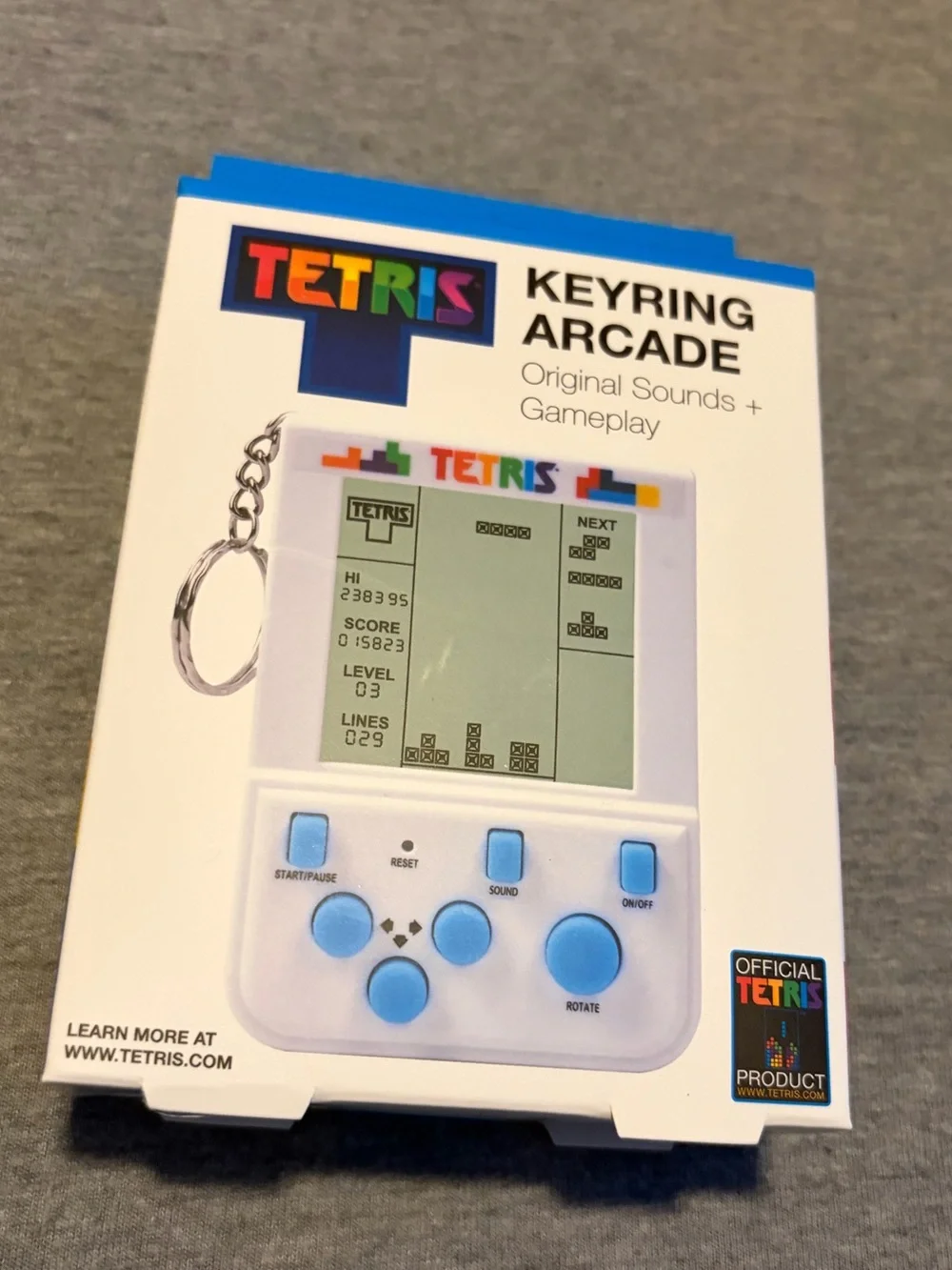Keyring Arcade Handheld Game - White/Blue